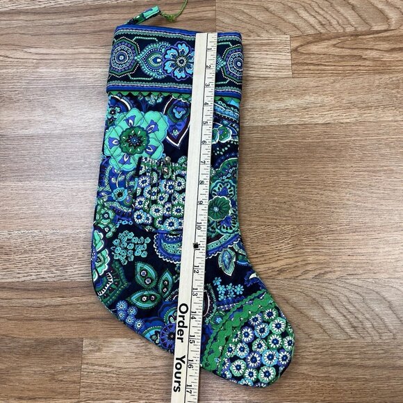 Vera Bradley Blue Rhapsody Christmas Stocking NEW - Picture 8 of 9